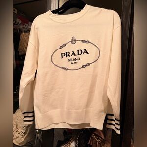 Fashion insprd Cream Logo Crewneck Sweater
